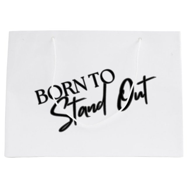 Bolsa De Regalo Grande "Born to Stand Out” Motivational Quote Design  (Anverso)