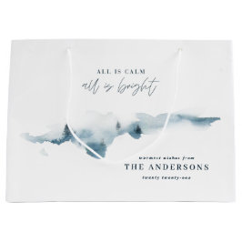 Bolsa De Regalo Grande Bosque acuarela mínima navidad personalizada