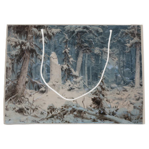 Bolsa De Regalo Grande Bosque de nieve en invierno (por Andreas Achenbach