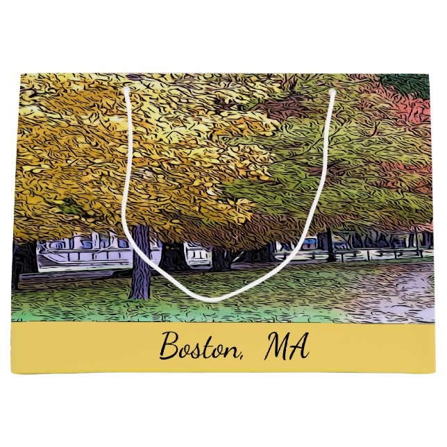 Bolsa De Regalo Grande Boston, Massachusetts Fall Foliage (Anverso)