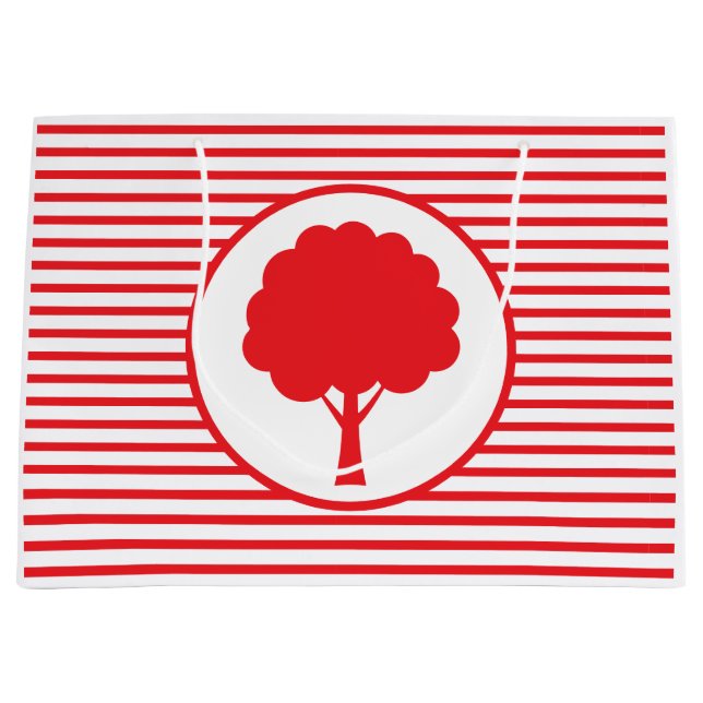 Bolsa De Regalo Grande Botanic Red Tree Stripes Gift Bag (Anverso)