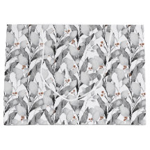 Botánica de acuarela blanca y negra de invierno