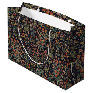 Bolsa De Regalo Grande Botánico Floral Forestal Oscuro y Melancólico de M