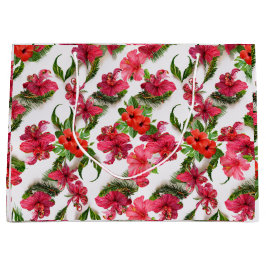 Bolsa De Regalo Grande Botánicos tropicales rojos y rojos vivos