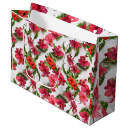 Bolsa De Regalo Grande Botánicos tropicales rojos y rojos vivos