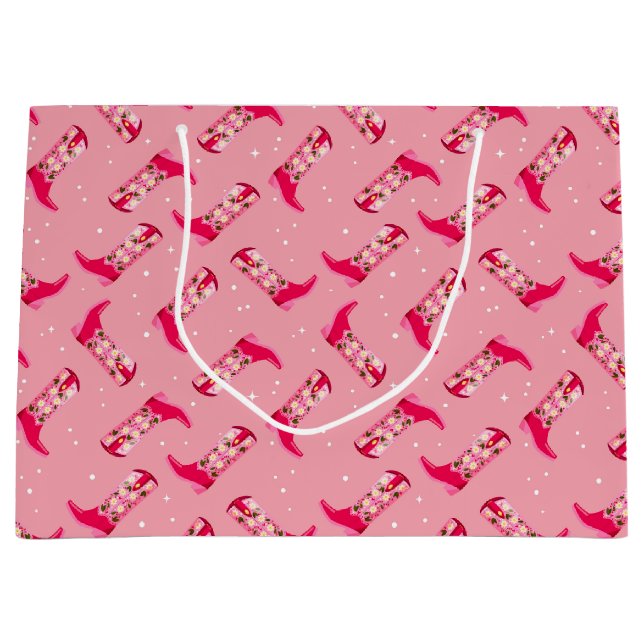 Bolsa De Regalo Grande Botas de vaquero y flores (Anverso)