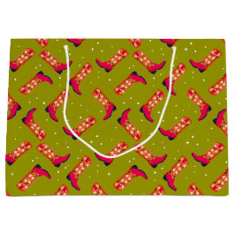 Bolsa De Regalo Grande Botas de vaquero y flores