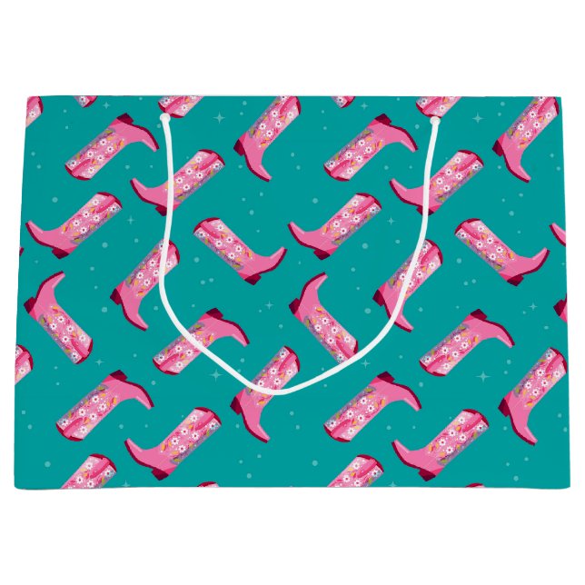 Bolsa De Regalo Grande Botas de vaquero y flores (Anverso)