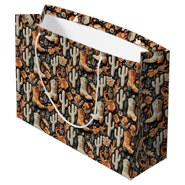 Bolsa De Regalo Grande Botas Y Cactus  (Angulo reverso)