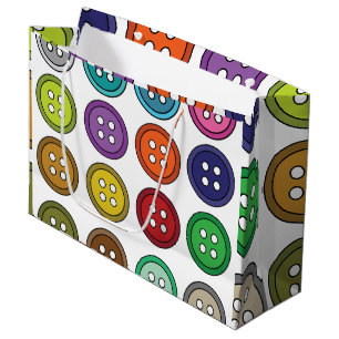 Bolsa De Regalo Grande Botones Coloridos de Costura Cumpleaños de Modista