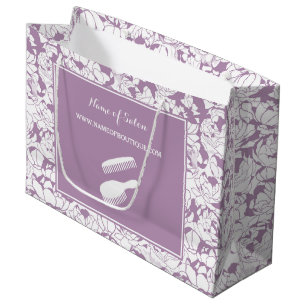 Bolsa De Regalo Grande Boutique floral púrpura moderno del pelo y de la