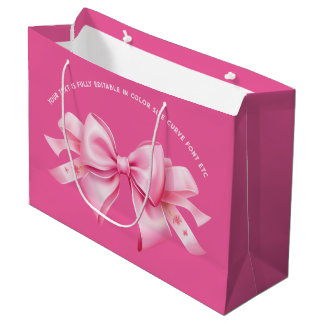 Bolsa De Regalo Grande Bow on Trendy Barbiedoll Bubblegum Pink