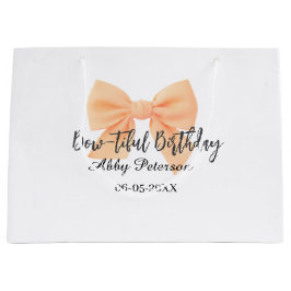 Bolsa De Regalo Grande Bow-tiful birthday orange bow name date simple pas