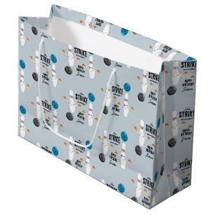 Bolsa De Regalo Grande Bowling Pizza Strike Algunos Divertidos Niños Cump