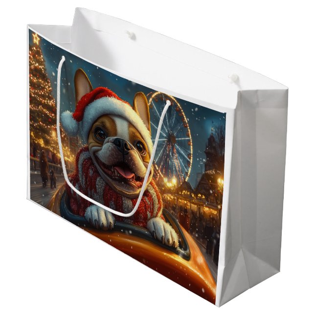Bolsa De Regalo Grande Boxer Dog Roller Coaster Navidades (Angulo Anverso)