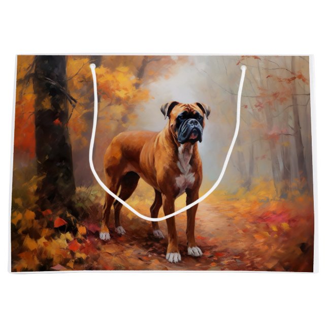 Bolsa De Regalo Grande Boxer en otoño se inspira en las hojas de otoño (Anverso)