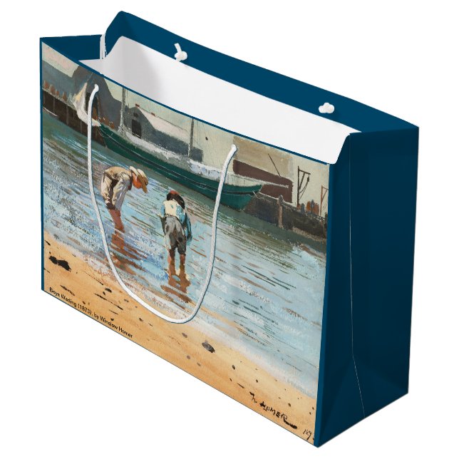Bolsa De Regalo Grande Boys Wading (1873) De Winslow Homer (Angulo Anverso)