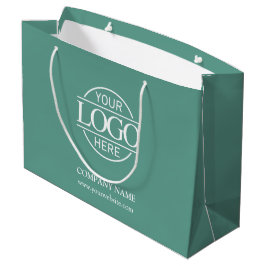 Bolsa De Regalo Grande Branded Teal Green Business Logo Promotional