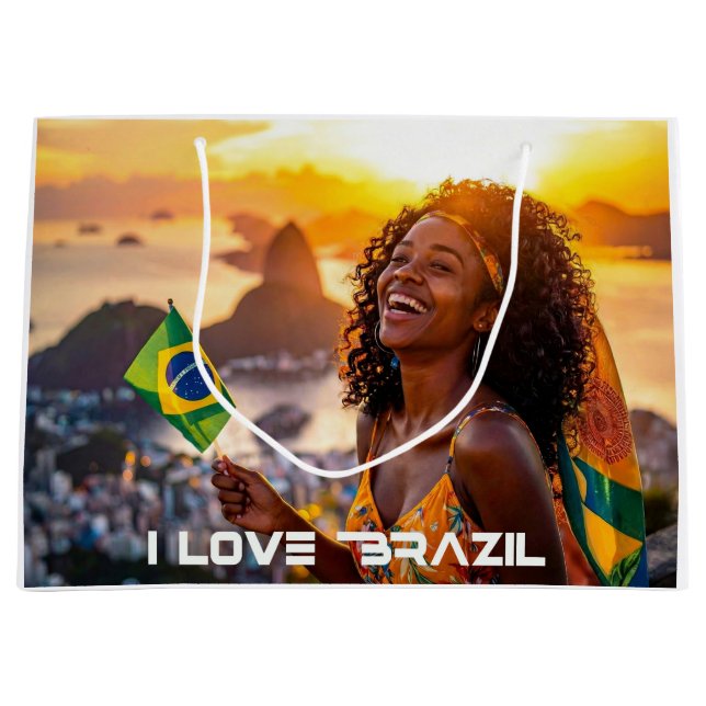 BOLSA DE REGALO GRANDE BRASIL - AMO BRASIL (Anverso)