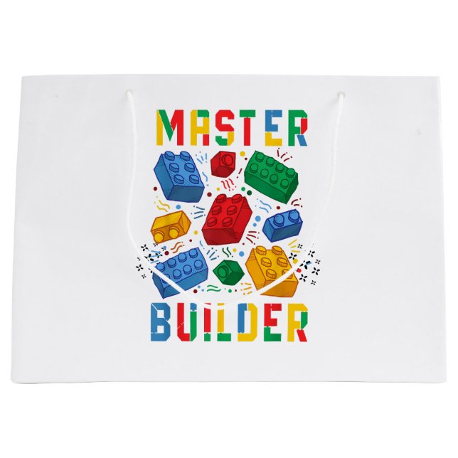 Bolsa De Regalo Grande Brick Builder Funny Blocks Building Master Builder (Anverso)