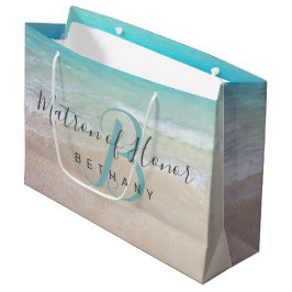 Bolsa De Regalo Grande Bridal Party Gracias Papel Monogramado