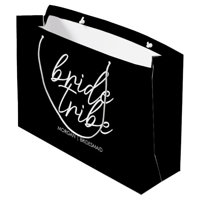 Bolsa De Regalo Grande Bride Tribe | Bridesmaid Dama de Honor Moderno (Angulo reverso)