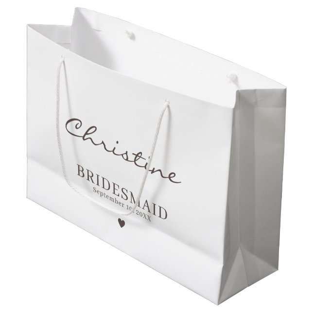 Bolsa De Regalo Grande Bridesmaid minimalista (Angulo Anverso)
