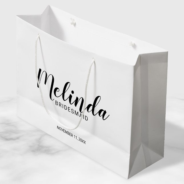 Bolsa De Regalo Grande Bridesmaids personalizadas de escritura moderna (Subido por el creador)