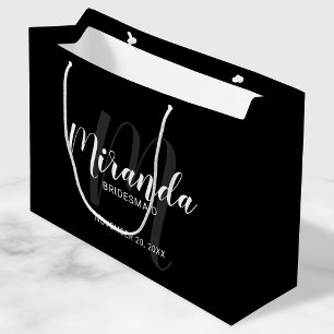 Bolsa De Regalo Grande Bridesmaids personalizadas de escritura moderna Bl