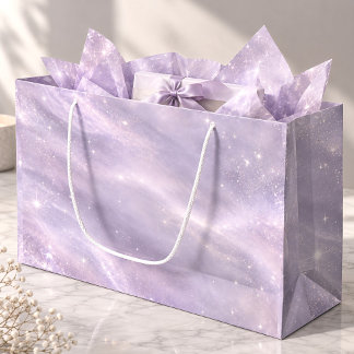 Bolsa De Regalo Grande Brillo Celestial Luz de Luna Lavanda