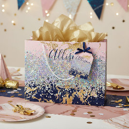 Bolsa De Regalo Grande Brillo y mármol personalizados 