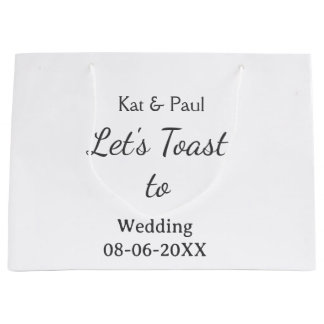 Bolsa De Regalo Grande Brindemos por la boda nombre fecha pareja sencilla
