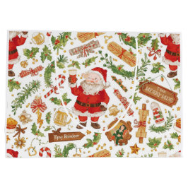 Bolsa De Regalo Grande British Christmas Wrapping Paper Santa Claus