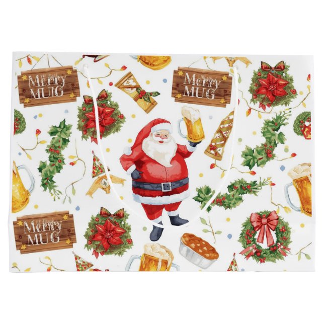 Bolsa De Regalo Grande British Christmas Wrapping Paper Santa Claus (Reverso)
