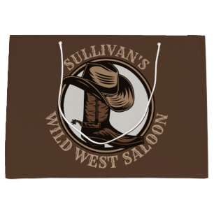 Bolsa De Regalo Grande Brotes de Cowboy West Saloon personalizados