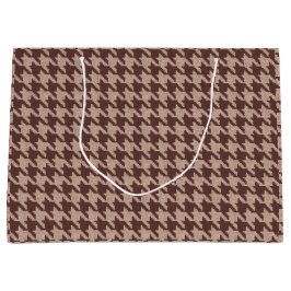 Bolsa De Regalo Grande Brown Houndstooth Preppy Classic Pattern