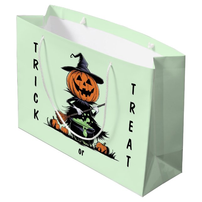 Bolsa De Regalo Grande Bruja de calabaza (Angulo reverso)
