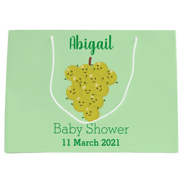 Bolsa De Regalo Grande Buen ilustracion de uvas personalizados (Anverso)