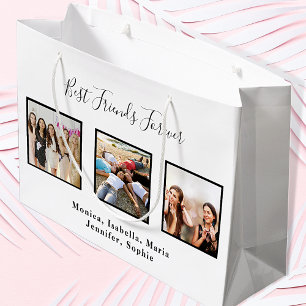 Bolsa De Regalo Grande Buenos amigos cumpleaños fotos nombres blancos ele
