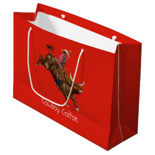 Bolsa De Regalo Grande Buey vintage montando vaquero