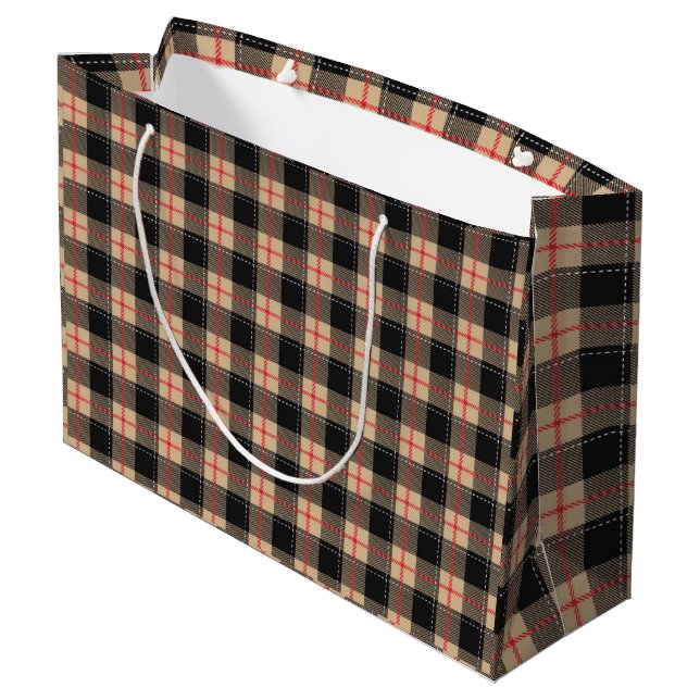 Bolsa De Regalo Grande Buffalo Beige Plaid (Angulo reverso)