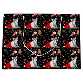 Bolsa De Regalo Grande Bulldog francés con pipa en el patrón Gorra de San