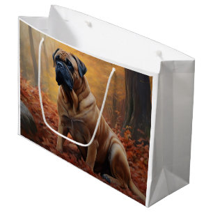 Bolsa De Regalo Grande Bullmastiff en otoño las hojas caen inspiran