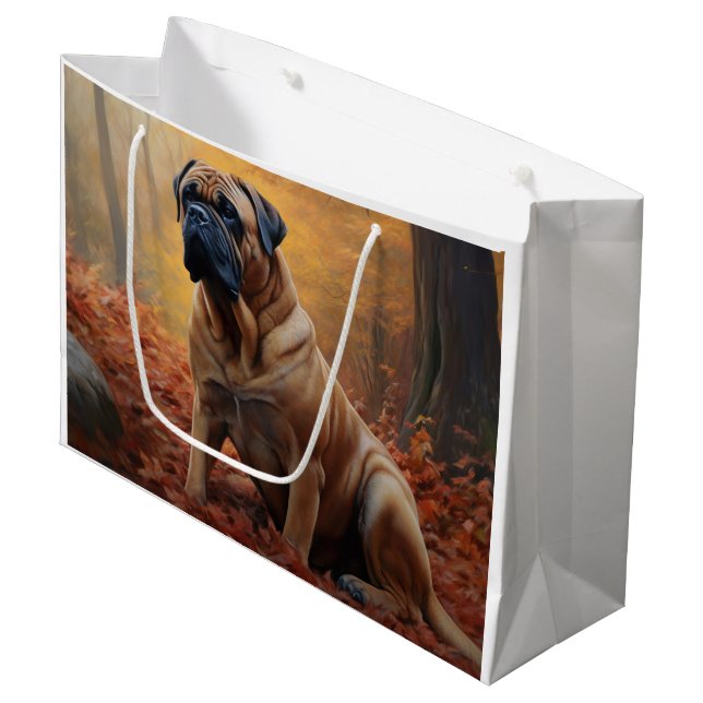 Bolsa De Regalo Grande Bullmastiff en otoño se inspira la caída de las ho (Angulo Anverso)