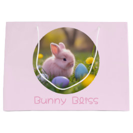 Bolsa De Regalo Grande Bunny Bliss-Fluffy Bunny Pink Semana Santa Gigante