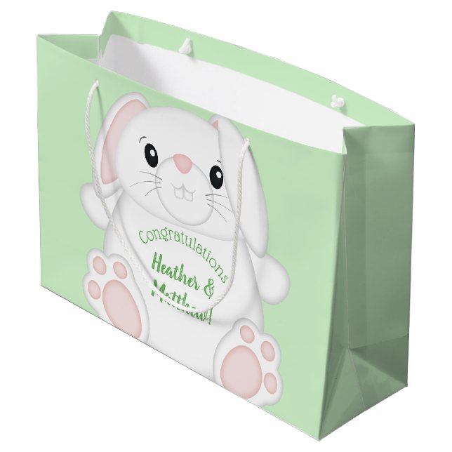 Bolsa De Regalo Grande Bunny Rabbit Baby Shower (Angulo reverso)
