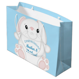 Bolsa De Regalo Grande Bunny Rabbit Baby Shower Woodland