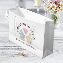 Bolsa De Regalo Grande Bunny simple y colorido Pastel de Pascua