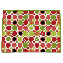 Bolsa De Regalo Grande Burbuja roja, verde y rosa retro