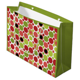 Bolsa De Regalo Grande Burbuja roja, verde y rosa retro